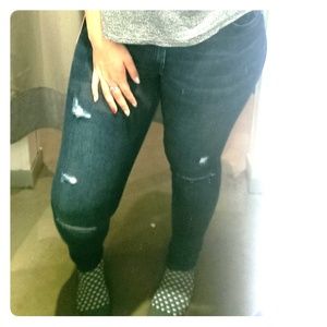 Ripped Skinny Dark Jeans